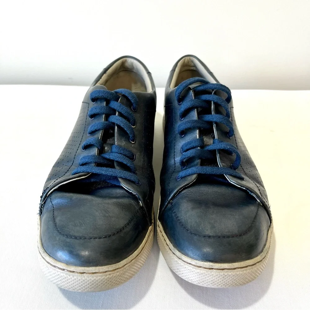 Clarks Men's Niven Life Oxford Navy Blue Leather Sneakers 12 - Picture 13 of 15